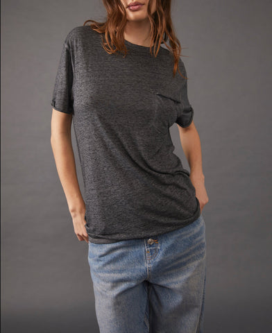 Goldie Crew Tee With Gathered 3/4 Puff Sleeve