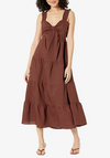 Pinch Sleeveless Mock Neck Tiered Ruffle Skirt Dress