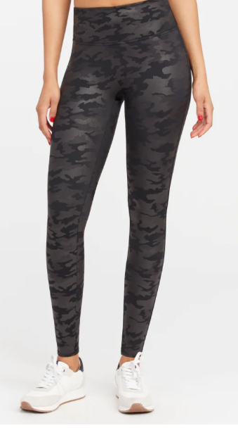 SPANX Faux Leather Camo Leggings