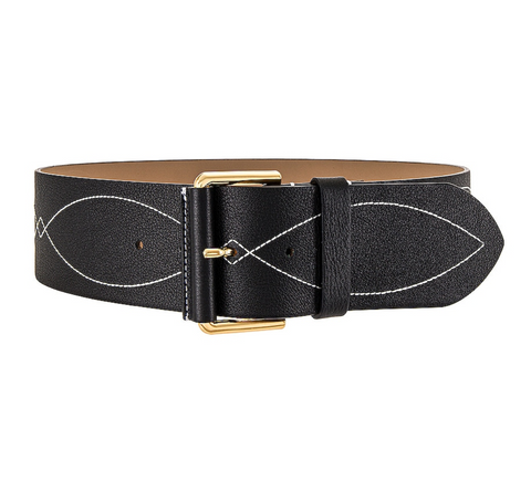 B-Low The Belt Logan Black/Gold Leather Belt