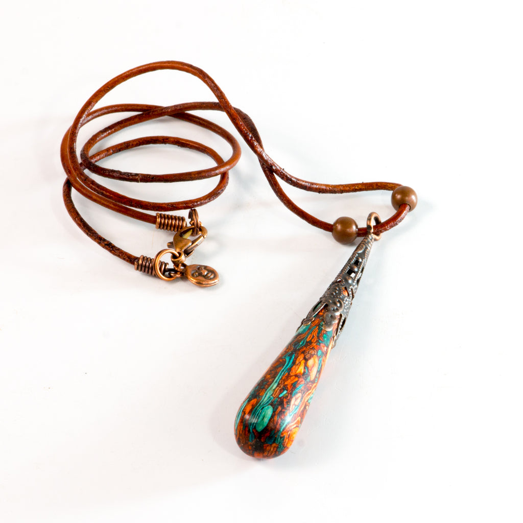 Handcrafted from Tumbleweed - Elegant Tear Tumbleweed Necklace