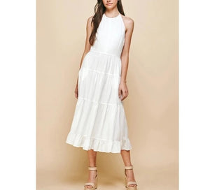 Pinch Sleeveless Tiered Maxi Dress