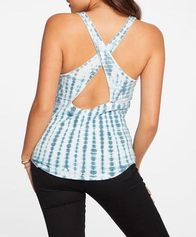 Chaser Vintage Rib Cross Back VNeck Shirttail Tank