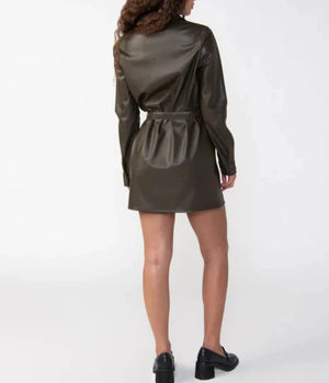 Sanctuary Leather Like Shirt Dress